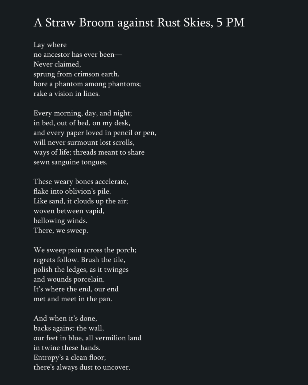 EBNTtS - Straw Broom Poem